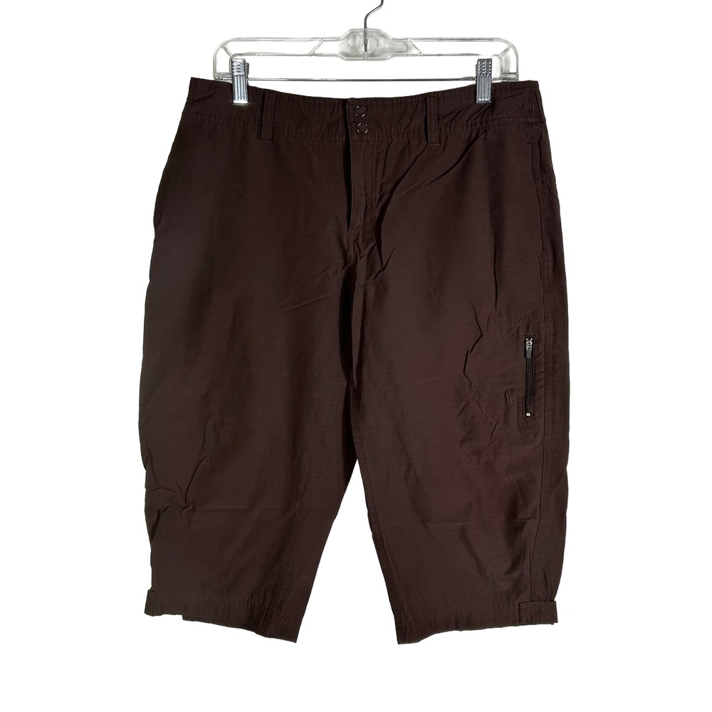 Danskin Now Womens Brown Merbau Cargo Capris Size M 8/10 DL30B068 Active